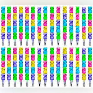 Colorful 5 In 1 Stackable HB Pencils, Bear-Shaped Pencil NWOP